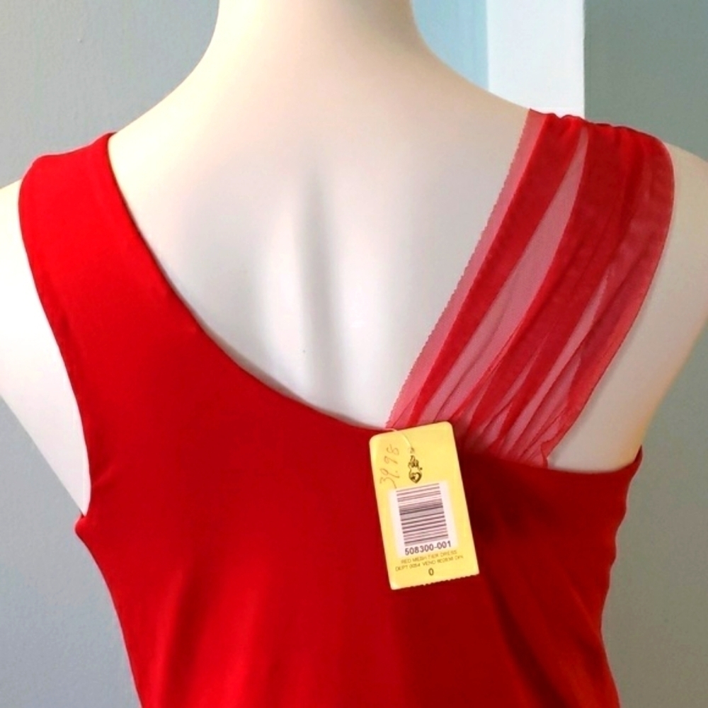 TORRID Red Tiered Cocktail Party Dress with Shoulder Detail - Picture 3 of 6